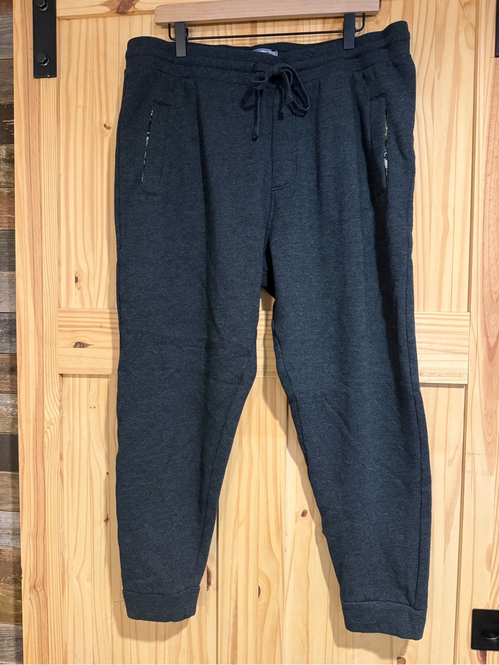 BURLEBO Men's Dark Charcoal Jogger Sweatpants Size XL